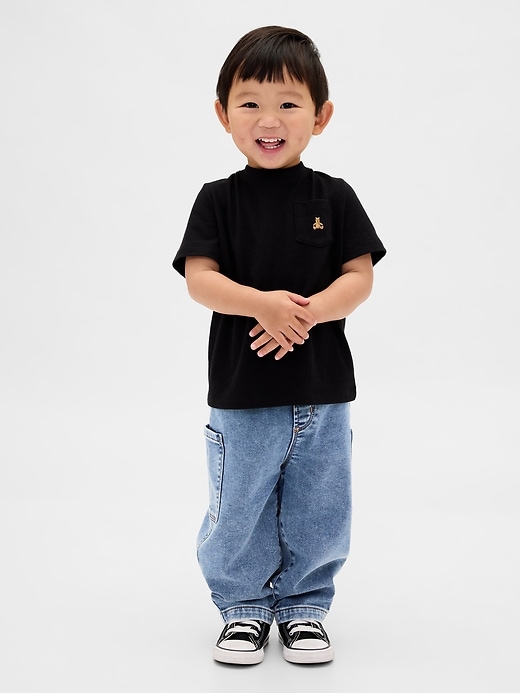 Image number 1 showing, Baby & Toddler Knit Barrel Jeans