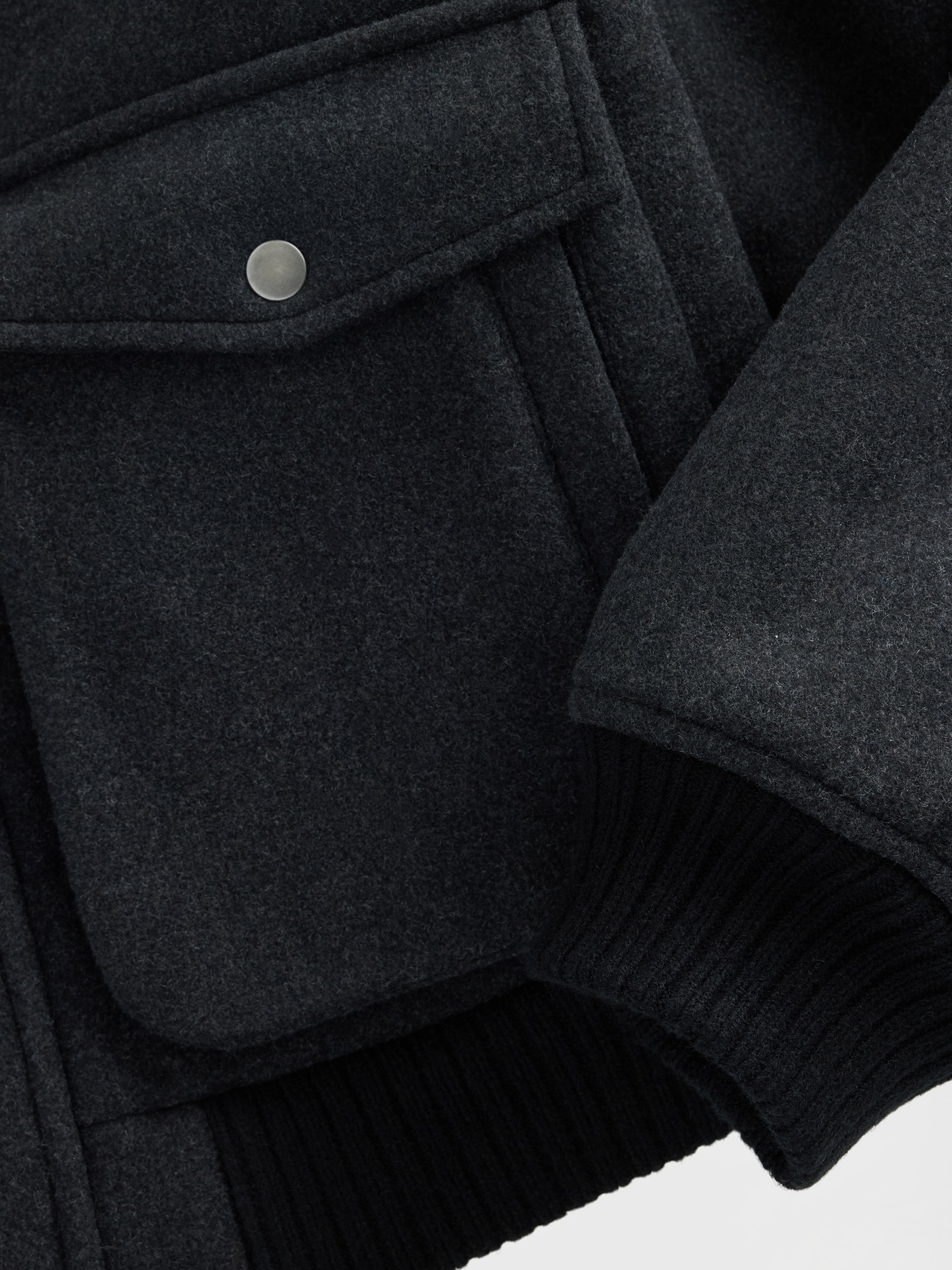 Wool-Blend Relaxed Bomber Jacket