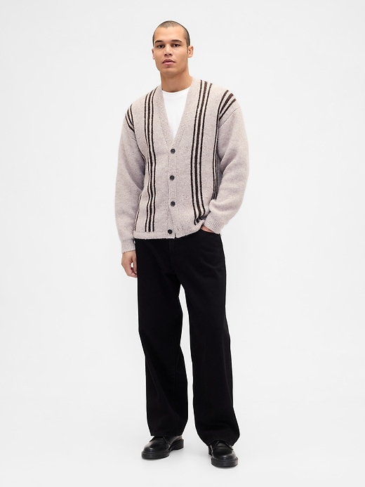 Image number 2 showing, Fuzzy Relaxed Crop Cardigan Sweater
