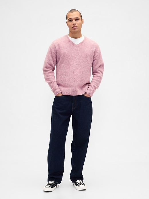 Image number 2 showing, Relaxed V-Neck Crop Sweater