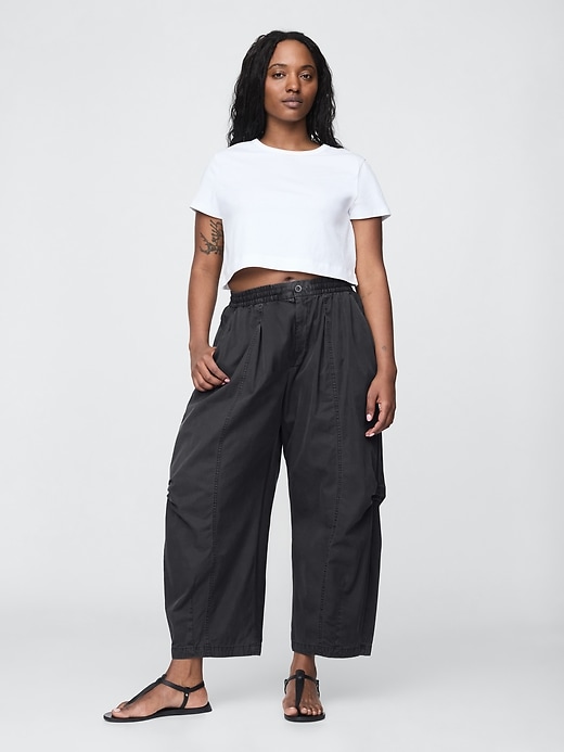 Image number 5 showing, Mid Rise Twill Barrel Pants