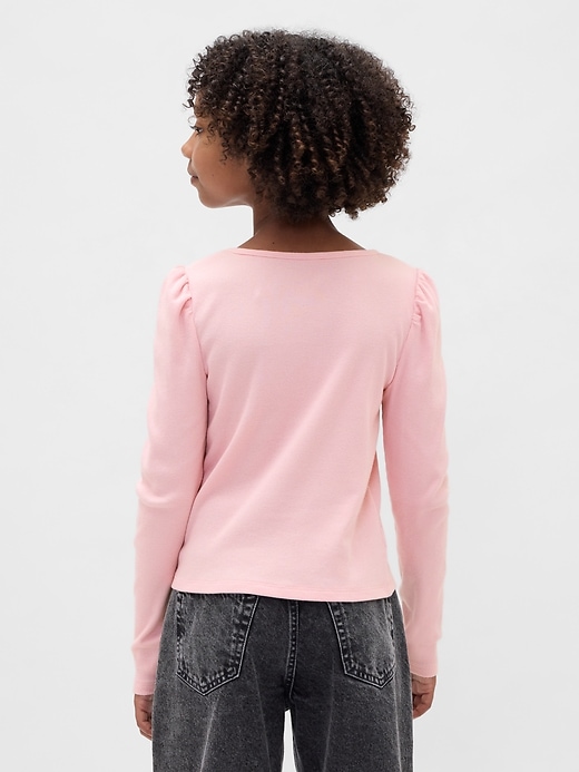 Image number 3 showing, Kids Rib Puff-Sleeve Top