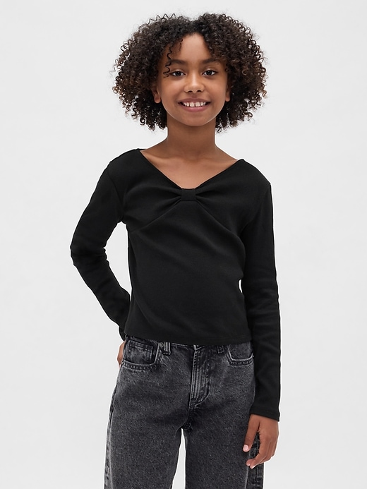 Image number 1 showing, Kids Bow-Neck T-Shirt