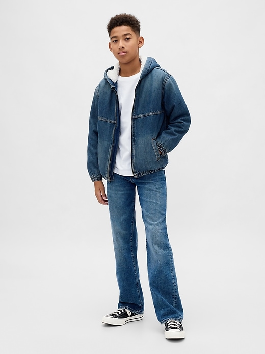 Image number 4 showing, Kids Sherpa-Lined Denim Hoodie