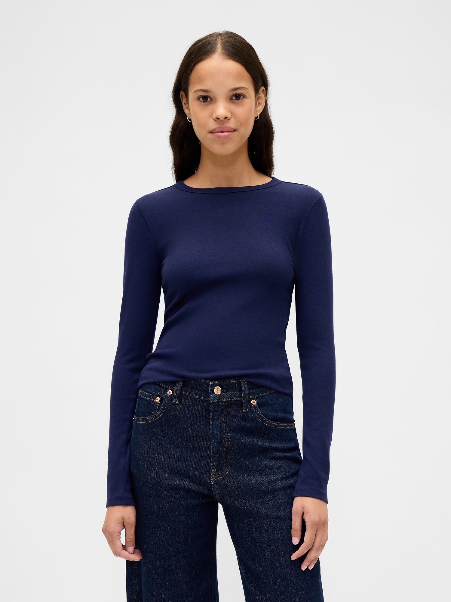 トップス everyone long sleeve tee navy EveryWear Long-Sleeve T-Shirt | Old Navy