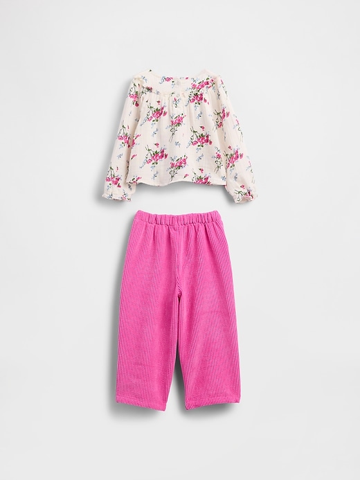 Image number 3 showing, Baby & Toddler Cotton Gauze & Corduroy Outfit Set