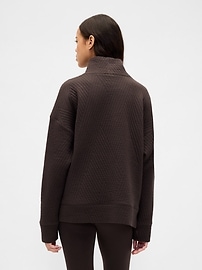 Image number 2 showing, GapFit Quilted Jacquard Knit Funnel-Neck Pullover