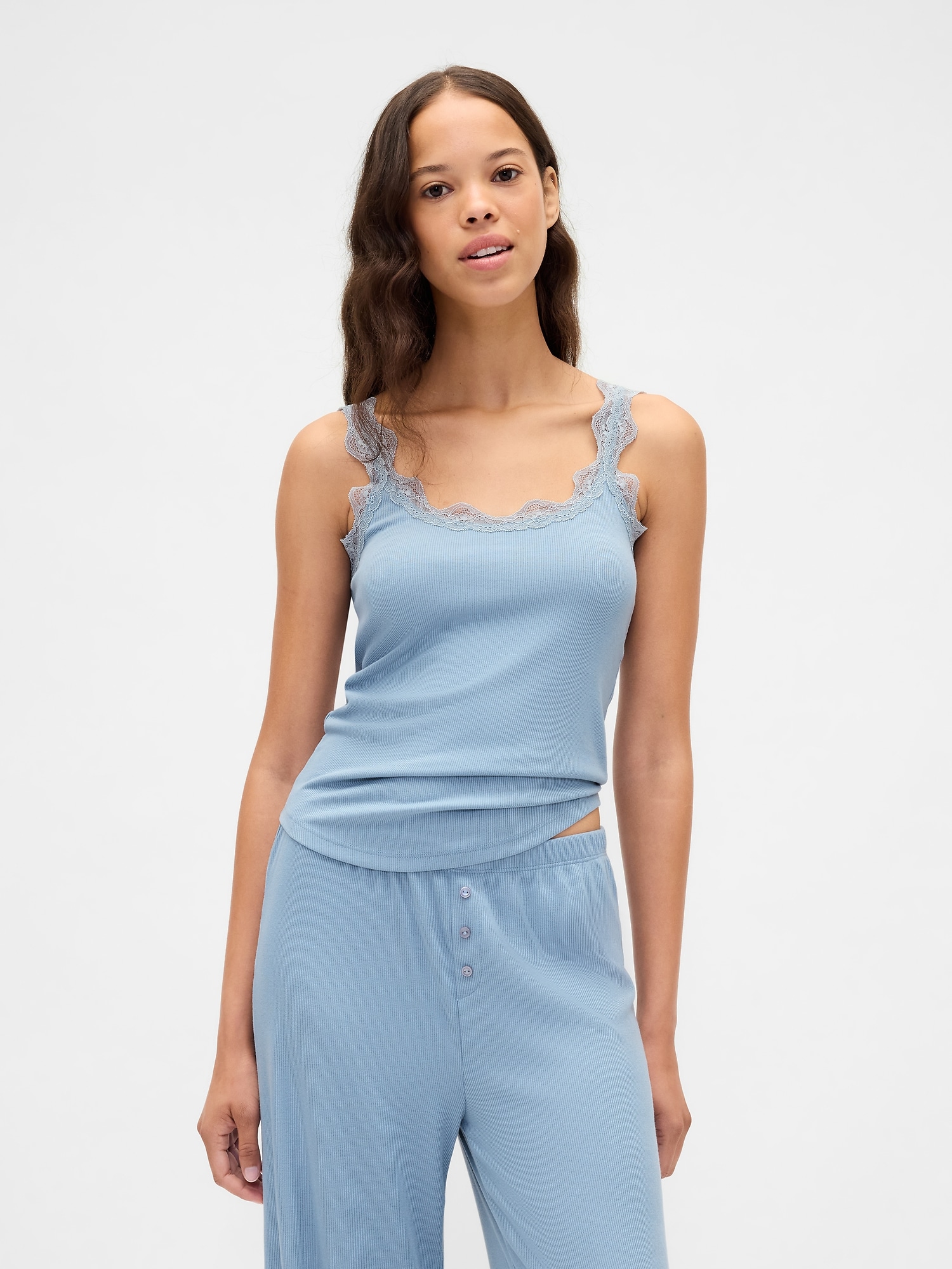 Mini Rib Lace PJ Tank Top