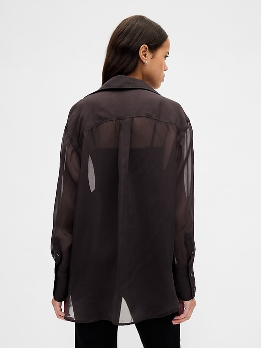 Image number 3 showing, Sheer Organza Big Shirt