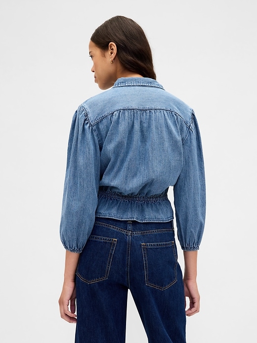 Image number 3 showing, Denim Tie-Waist Top
