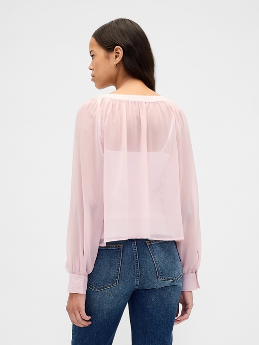 Image number 3 showing, Sheer Button-Front Top