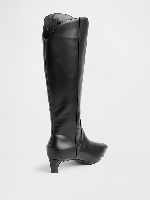 Image number 4 showing, Kitten Heel Pointy Knee High Boots
