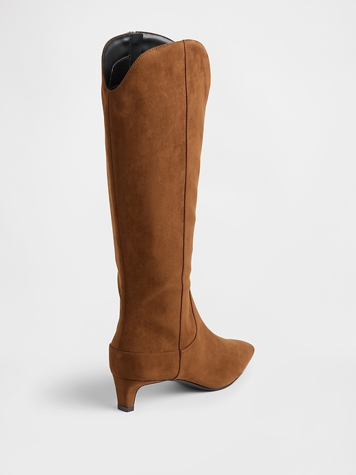 Image number 4 showing, Kitten Heel Pointy Knee High Boots