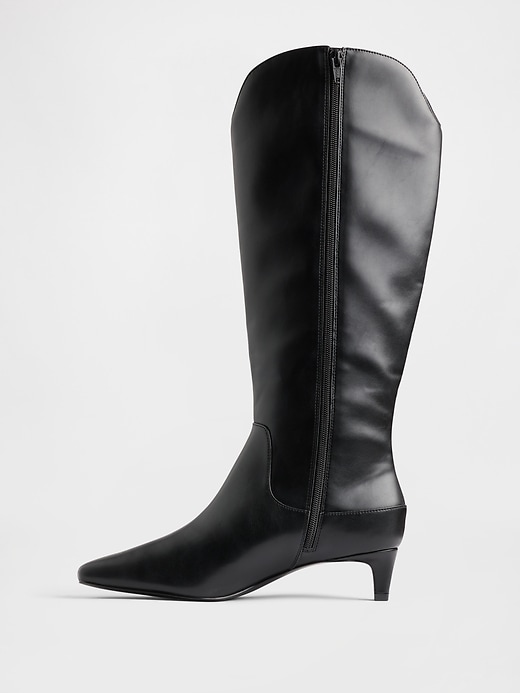 Image number 5 showing, Kitten Heel Pointy Knee High Boots