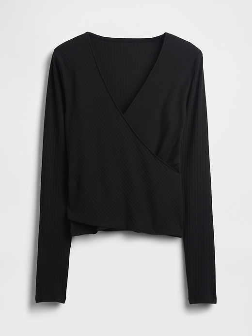 Image number 6 showing, Modern Wide Rib Wrap V-Neck T-Shirt