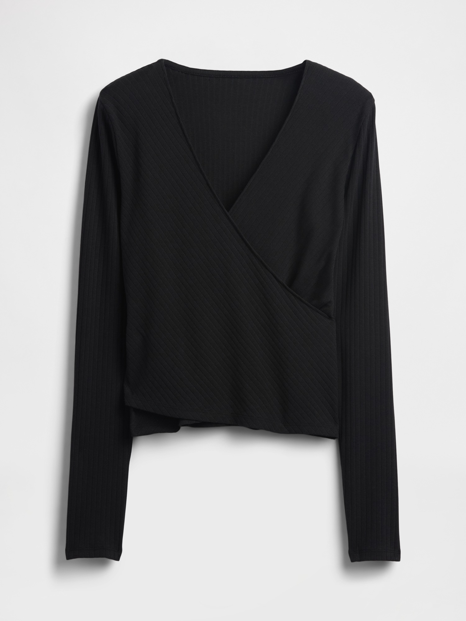 Modern Wide Rib Wrap V-Neck T-Shirt