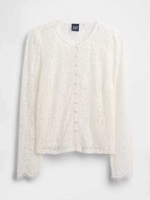 Image number 5 showing, Lace Button-Front Top