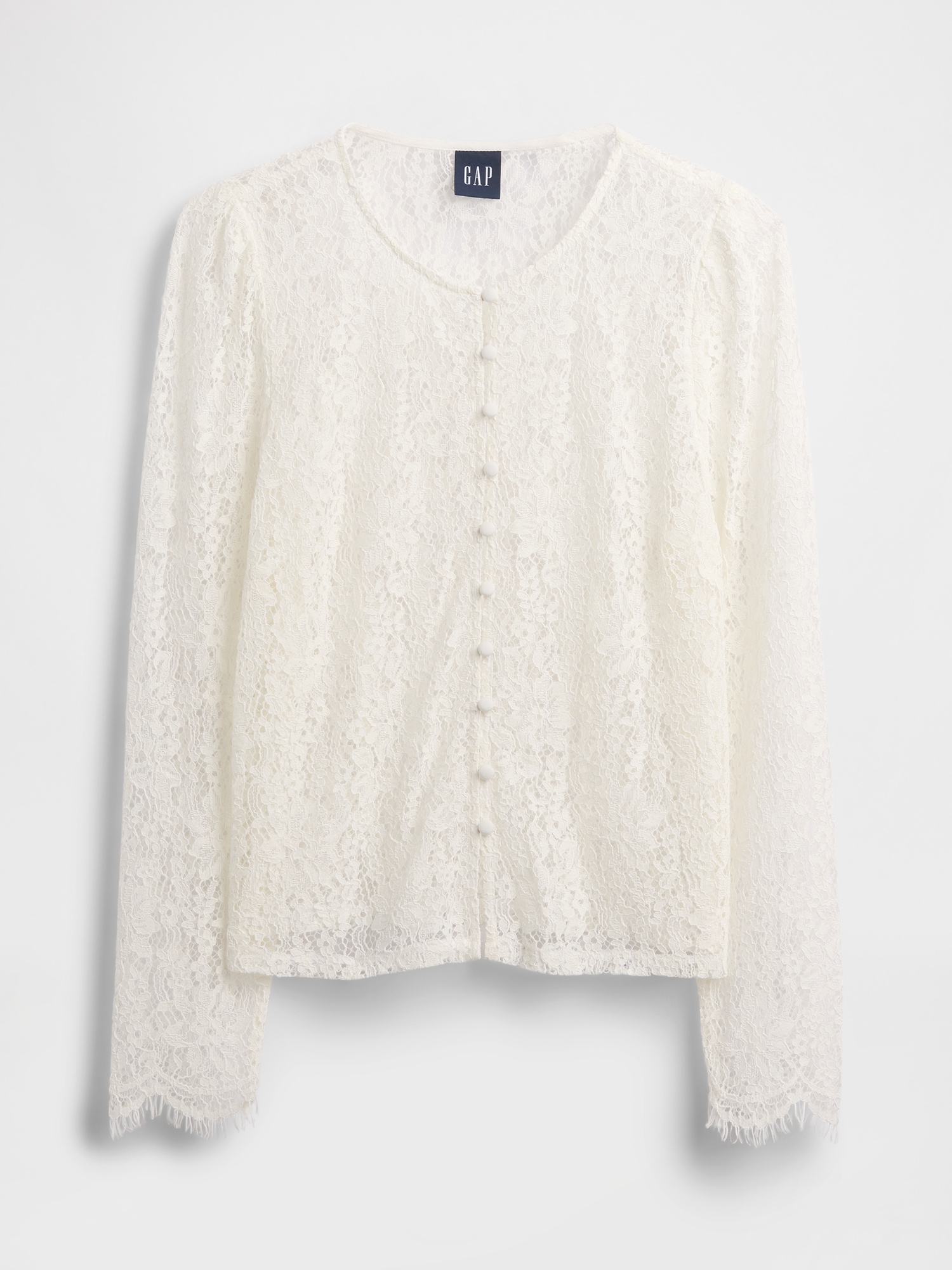 Lace Button-Front Top