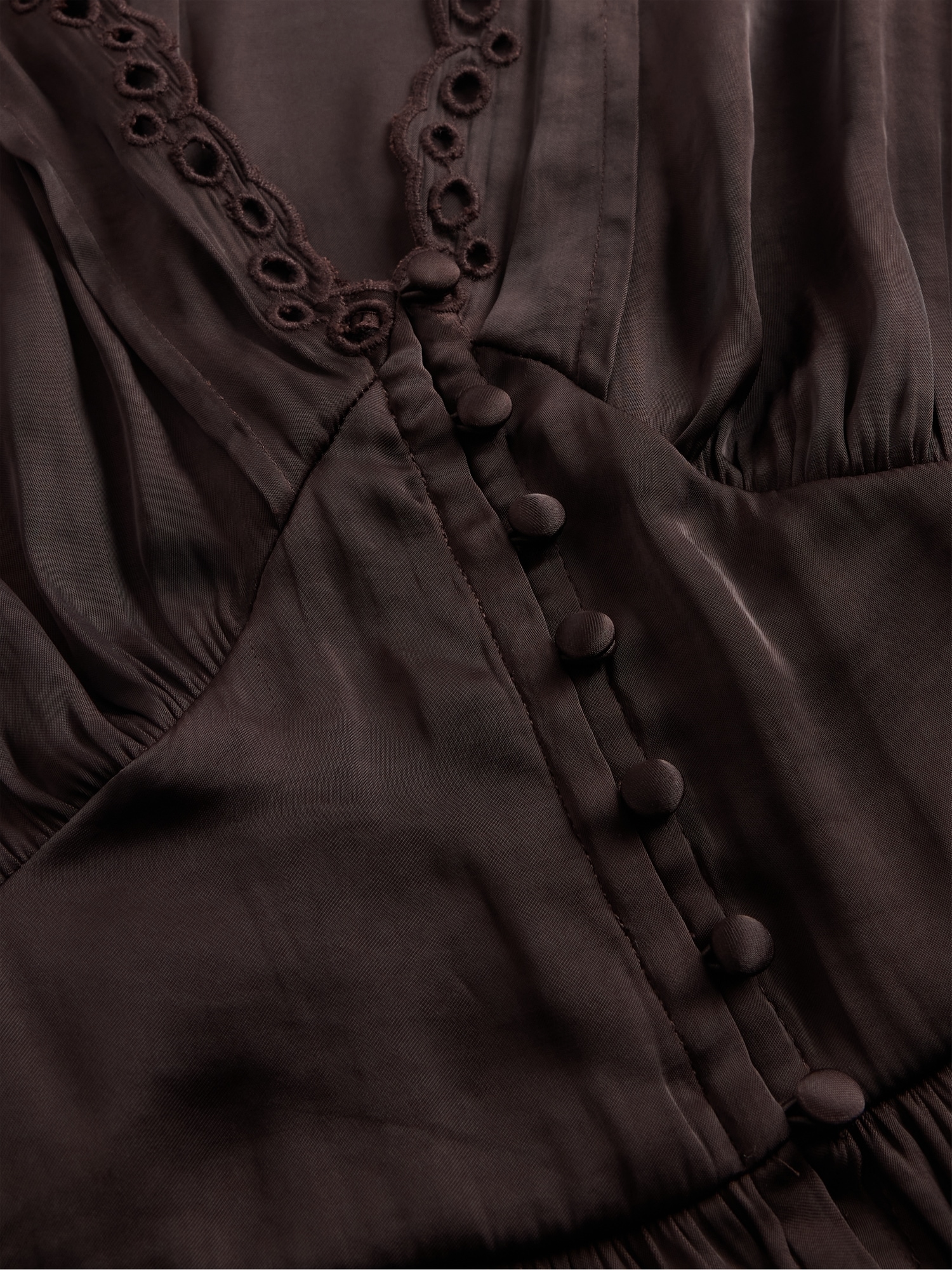 Eyelet V-Neck Peplum Top