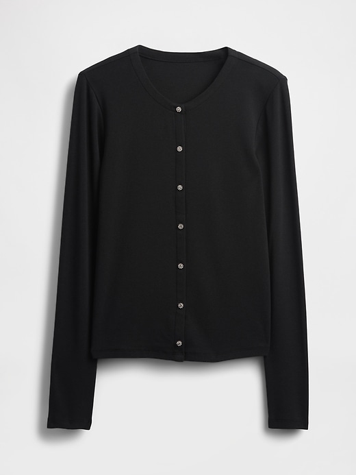 L'image numéro 5 présente Cardigan moderne à boutons bijoux