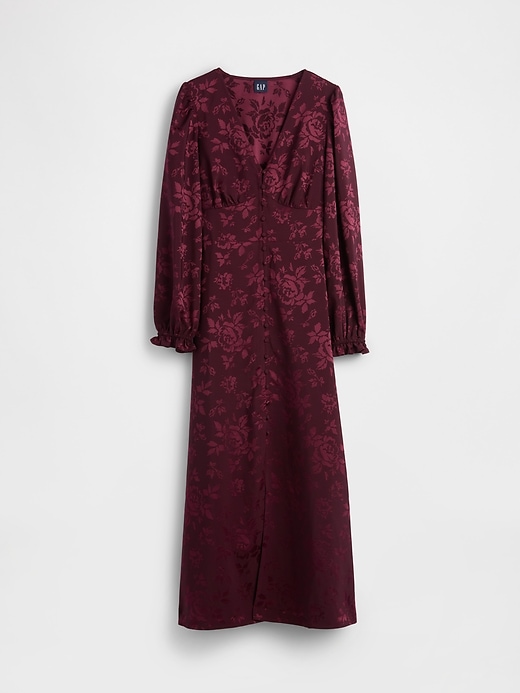 Image number 5 showing, Button-Front V-Neck Maxi Dress