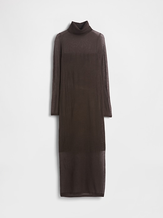 Image number 5 showing, Sheer Turtleneck Maxi Sweater Dress