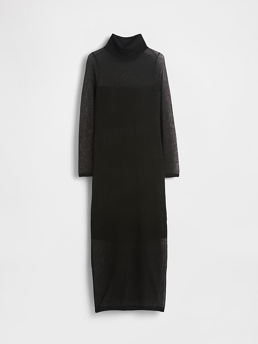 Image number 7 showing, Sheer Turtleneck Maxi Sweater Dress