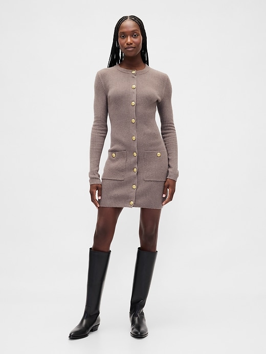 Image number 1 showing, CashSoft Rib Pocket Mini Sweater Dress