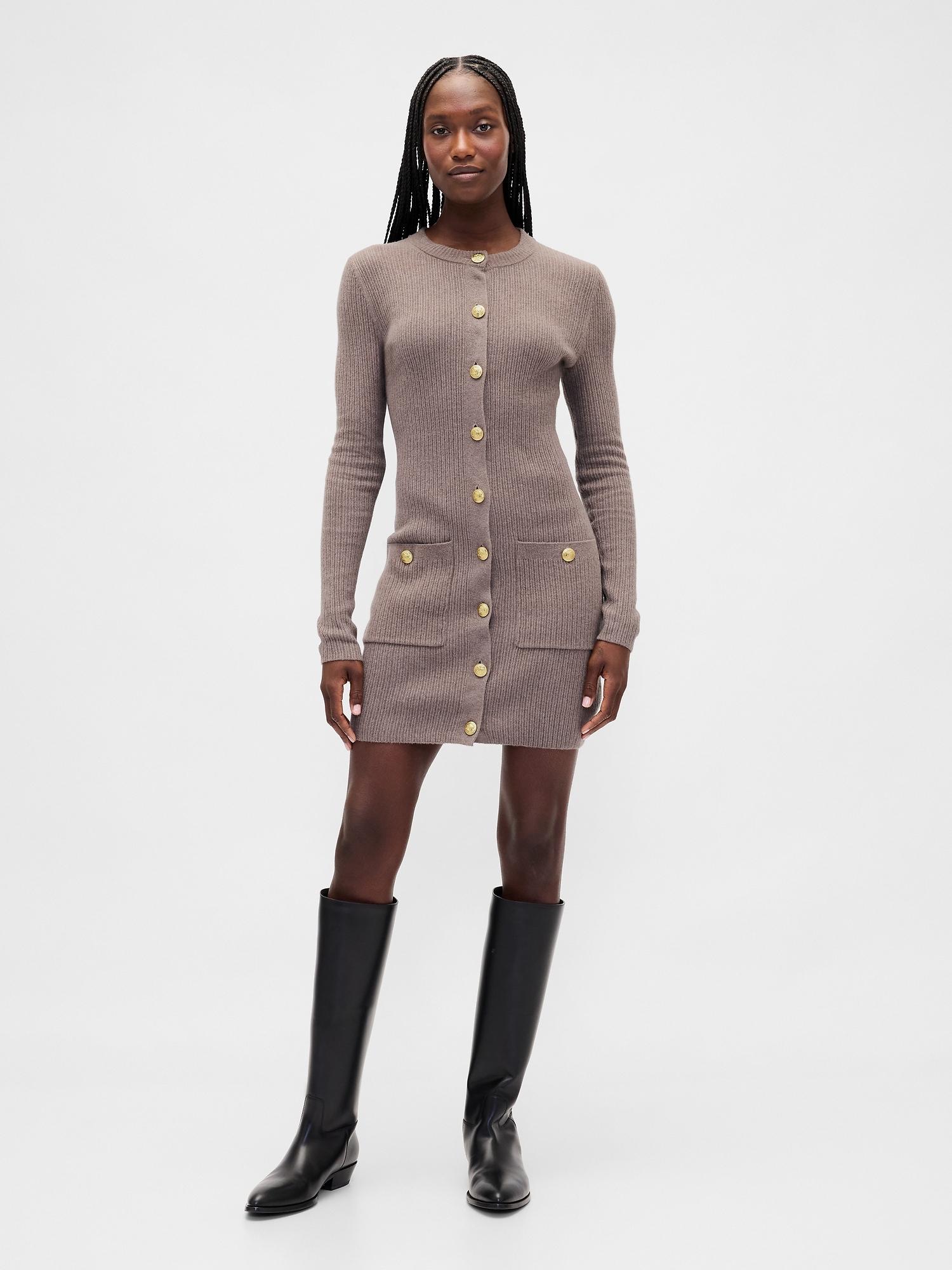 CashSoft Rib Pocket Mini Sweater Dress