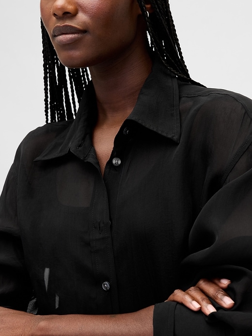 Image number 4 showing, Sheer Organza Big Shirt