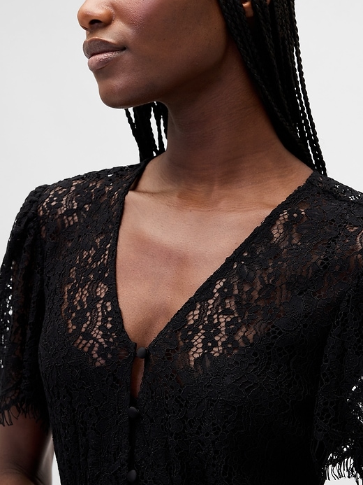 Image number 4 showing, Lace V-Neck Midi Dress