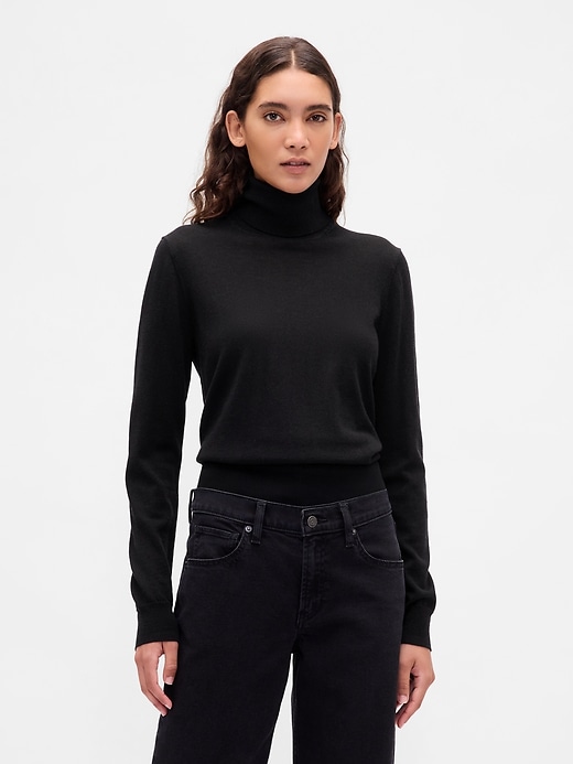 Image number 1 showing, 100% Merino Wool Turtleneck Sweater