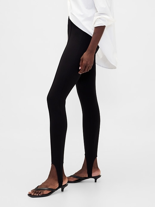 Image number 3 showing, High Rise Double Knit Stirrup Pants