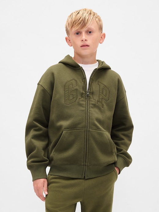 Image number 1 showing, Kids VintageSoft Logo Zip Hoodie