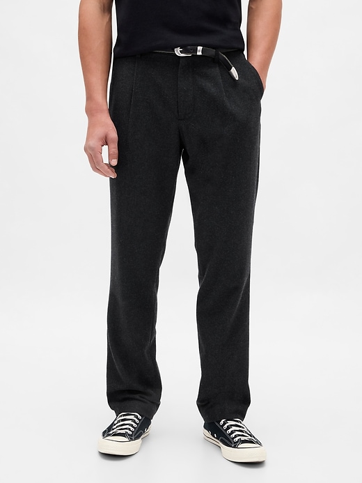 Image number 2 showing, Wool-Blend Relaxed Straight Trousers
