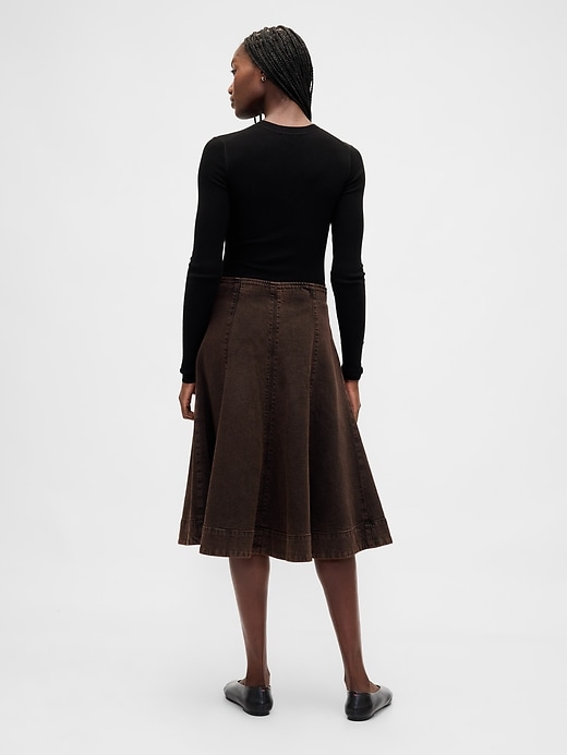 Image number 2 showing, Denim Tulip Midi Skirt