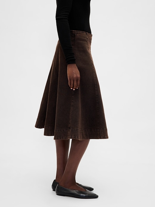Image number 3 showing, Denim Tulip Midi Skirt