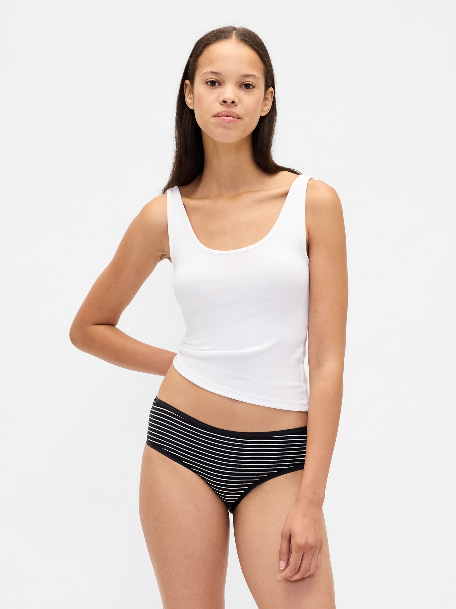 CULOTTE TAILLE BASSE EN COTON BIOLOGIQUE EXTENSIBLE (PAQUET DE 3)