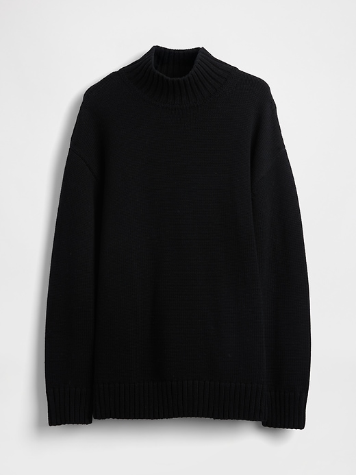 Image number 5 showing, 100% Cotton Oversized Mockneck Sweater