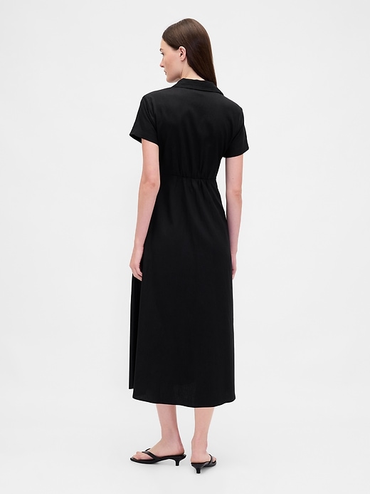Image number 2 showing, Linen-Blend Midi Shirtdress