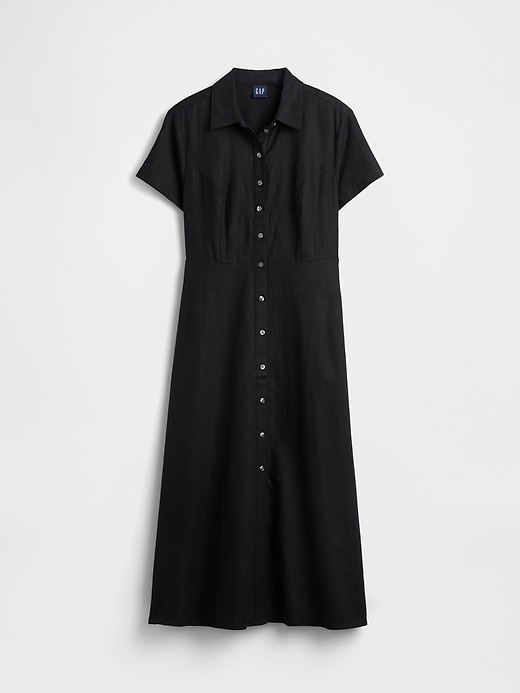 Image number 5 showing, Linen-Blend Midi Shirtdress