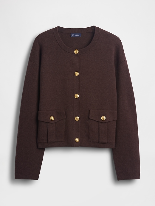 Image number 5 showing, Cotton-Blend Pocket Cardigan Sweater