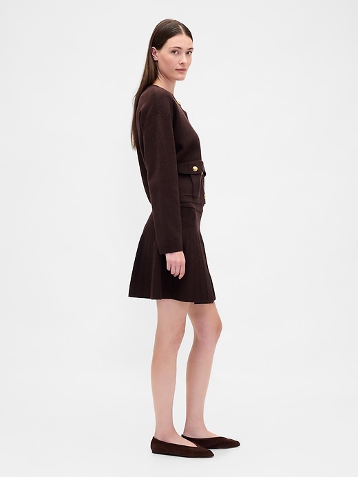 Image number 3 showing, Pleated Mini Sweater Skirt