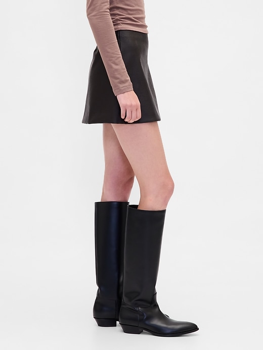 Vegan Leather Mini Skort
