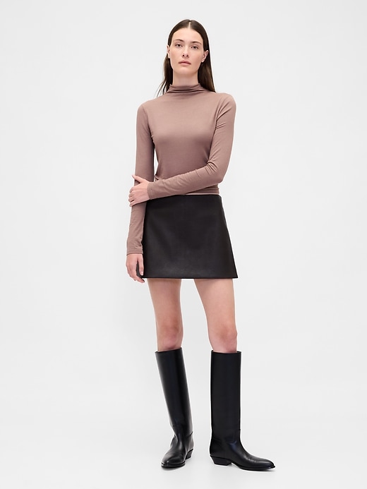 Image number 1 showing, Vegan Leather Mini Skort