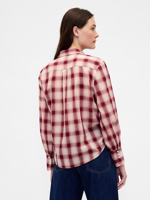 Image number 3 showing, Voile Plaid Shirt