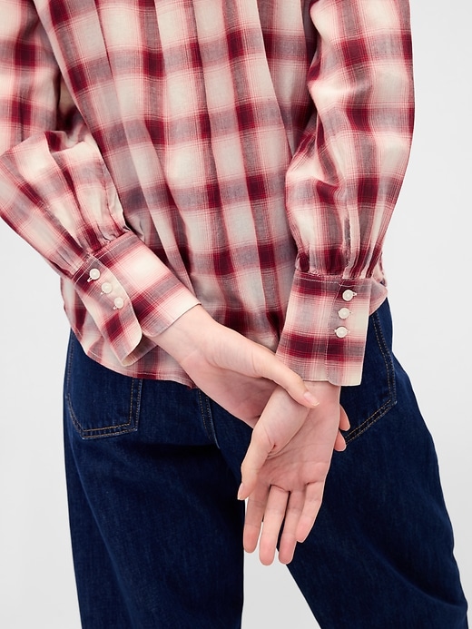 Image number 4 showing, Voile Plaid Shirt