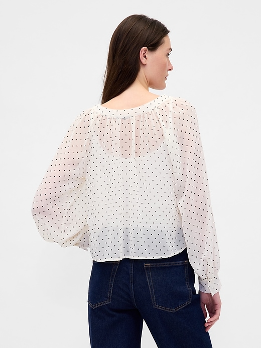 Image number 3 showing, Sheer Button-Front Top