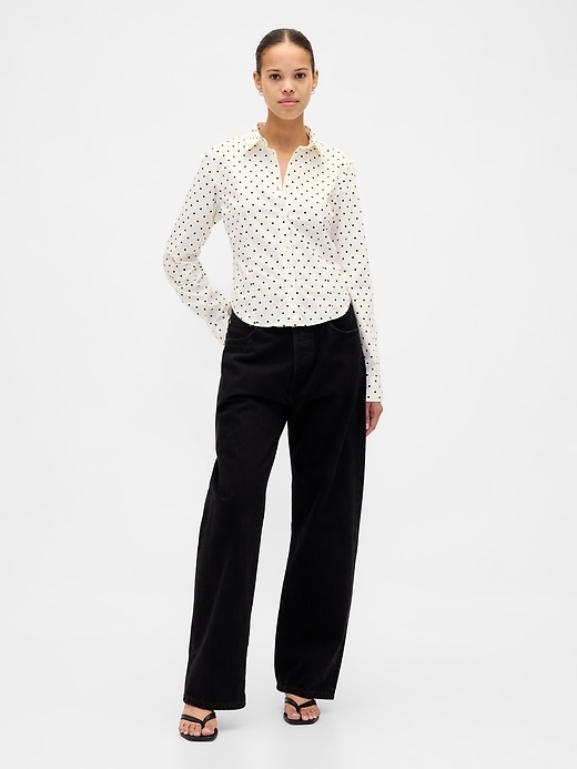 Image number 2 showing, Organic Cotton Fitted Crop Shirt