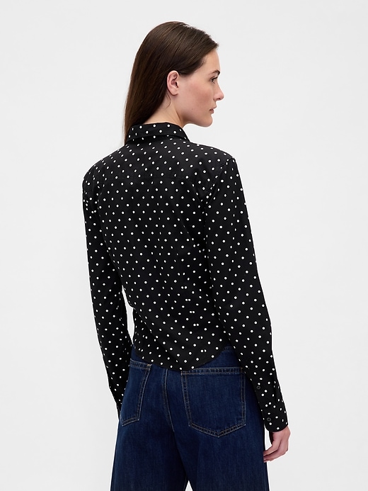 Image number 3 showing, Organic Cotton Fitted Crop Shirt